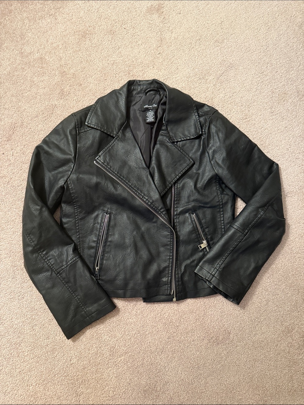 Women’s Black Faux Leather Moto Jacket - Comfort & Edge